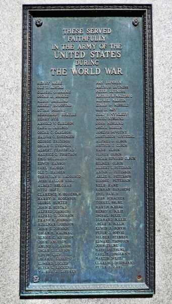 WINGER WORLD WAR I MEMORIAL PLAQUE B