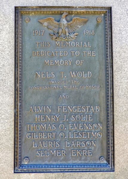 WINGER WORLD WAR I MEMORIAL PLAQUE A