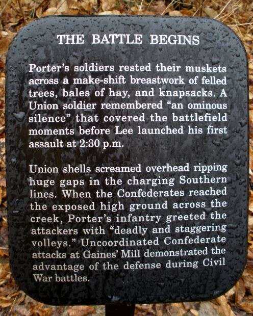 THE BATTLE BEGINS WAR MEMORIAL PLAQUE