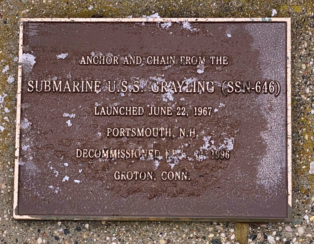SUBMARINE U.S.S. GRAYLING WAR MEMORIAL ANCHOR PLAQUE A PLAQUE B