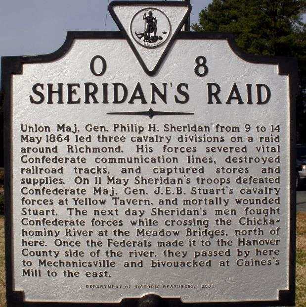 SHERIDAN’S RAID WAR MEMORIAL MARKER