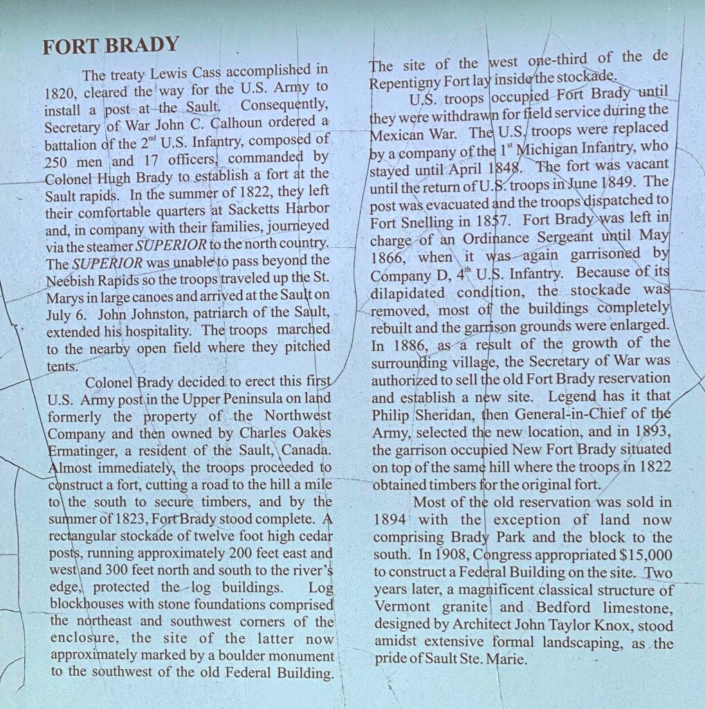 FORT BRADY MEMORIAL PLAQUE