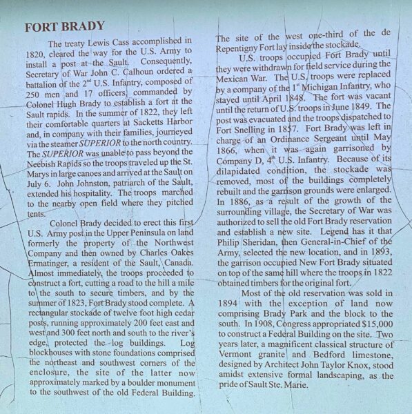 FORT BRADY MEMORIAL PLAQUE