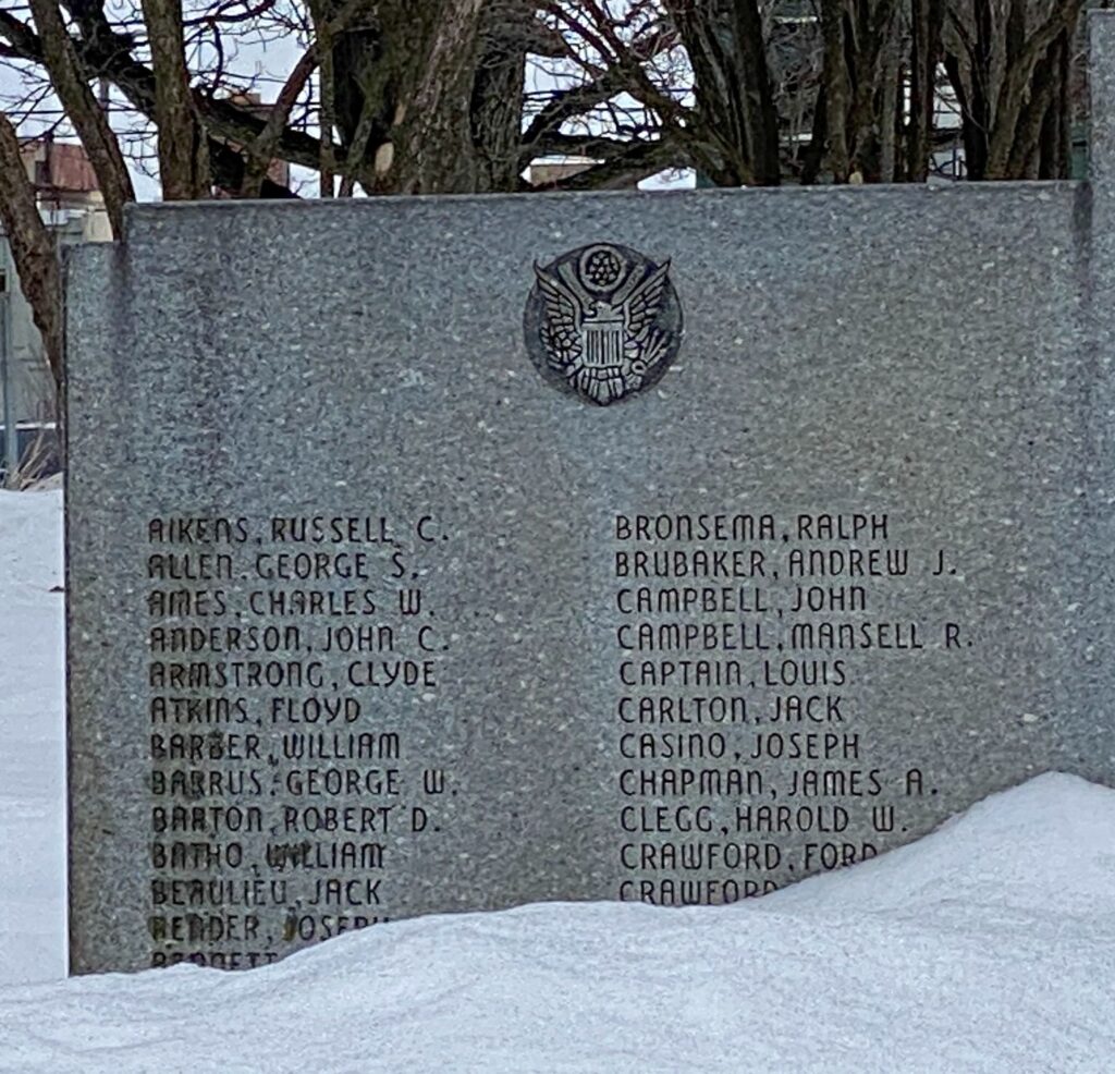CHIPPEWA COUNTY WORLD WAR II MEMORIAL STONE A