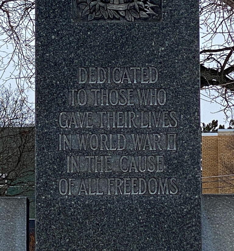 CHIPPEWA COUNTY WORLD WAR II MEMORIAL CENTER STONE