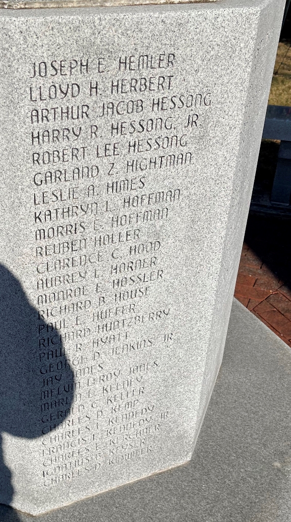 FREDERICK COUNTY WORLD WAR II MEMORIAL SIDE B