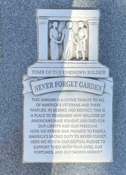 FREDERICK NEVER FORGET GARDEN MEMORIAL