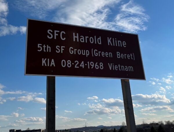 SFC HAROLD KLINE WAR MEMORIAL HIGHWAY PLAQUE