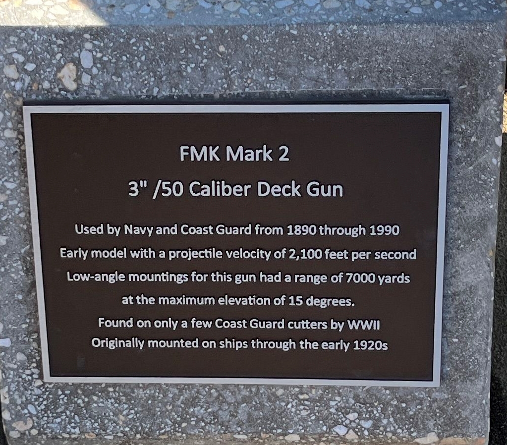 FMK MARK 2 3″/50 CALIBER DECK GUN MEMORIAL PLAQUE