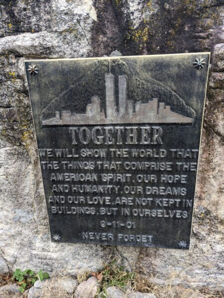 TOGETHER 9-11-01 MEMORIAL PLAQUE
