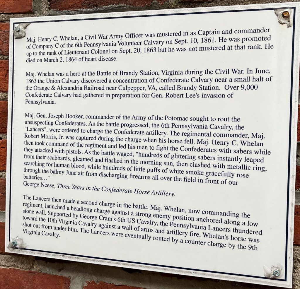MAJ. HENRY C. WHELAN WAR MEMORIAL PLAQUE