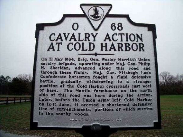 CAVALRY ACTION AT COLD HARBOR MEMORIAL MARKER