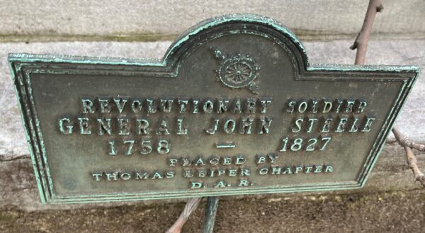 REVOLUTIONARY SOLDIER GENERAL JOHN STEELE MEMORIAL PLAQUE