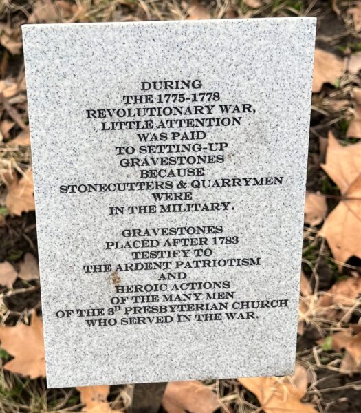 DURING THE 1775-1778 REVOLUTIONARY WAR MEMORIAL STONE