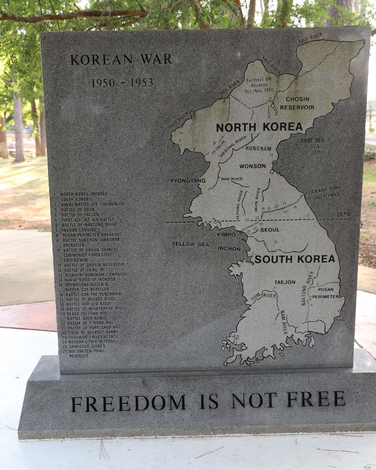 PINEVILLE KOREAN WAR MEMORIAL BACK