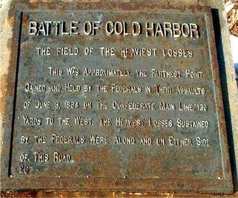 BATTLE OF COLD HARBOR WAR MEMORIAL