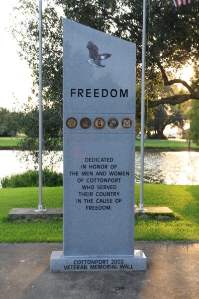 COTTONPORT VETERANS MEMORIAL WALL STONE A