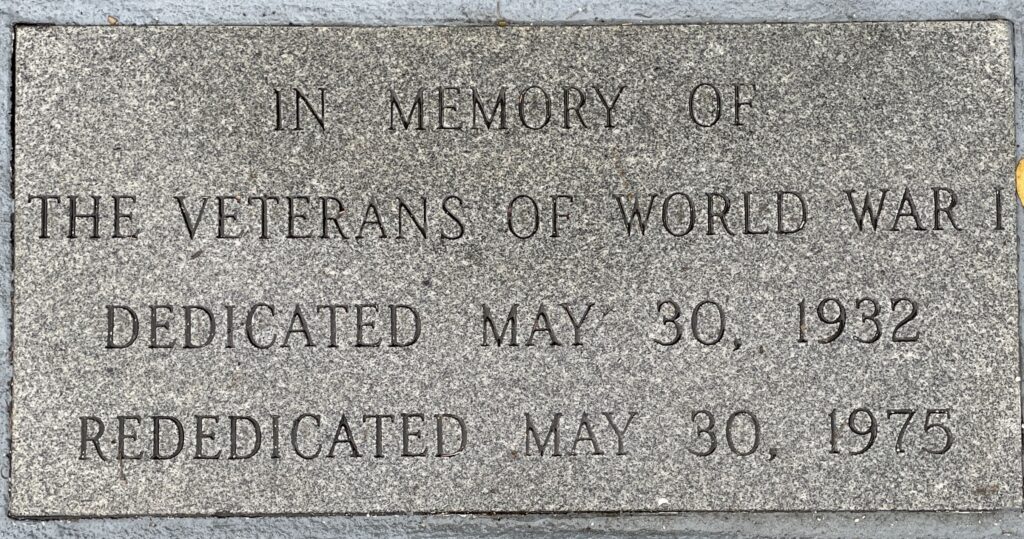 DAYTONA BEACH WORLD WAR I VETERANS MEMORIAL DEDICATION STONE
