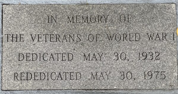 DAYTONA BEACH WORLD WAR I VETERANS MEMORIAL DEDICATION STONE