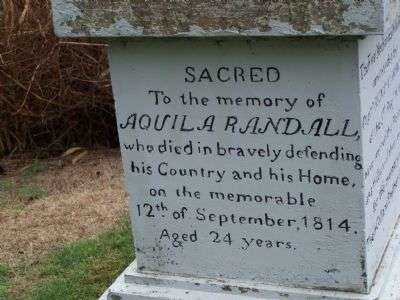 AQUILA RANDALL MEMORIAL INSCRIPTION