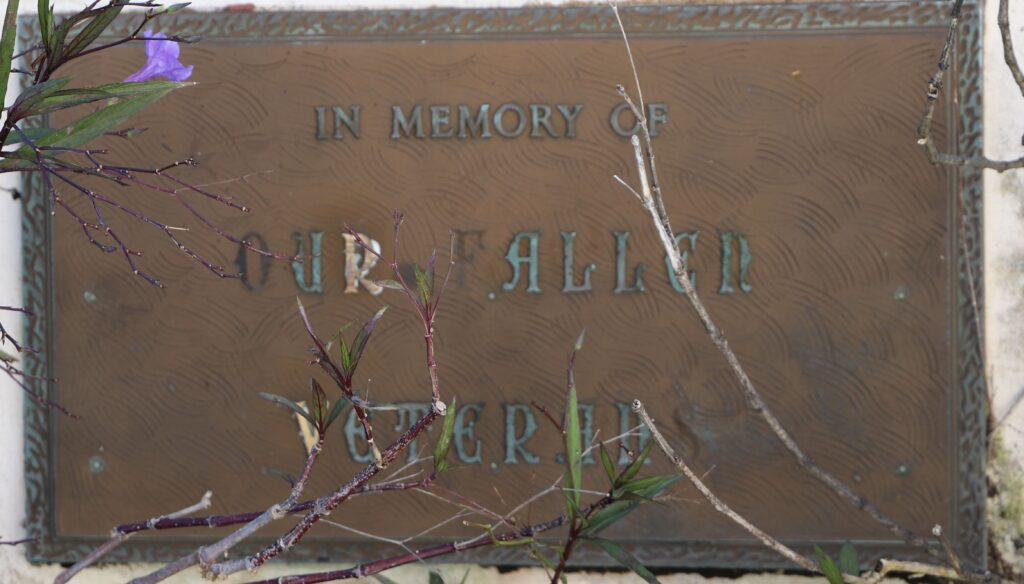 FALLEN VETERANS FLAGPOLE MEMORIAL PLAQUE