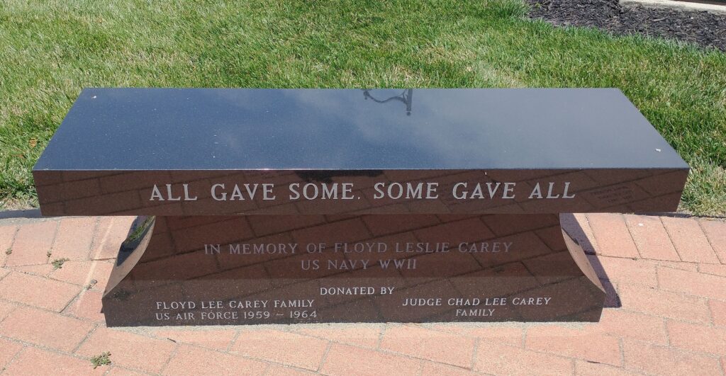FLOYD LESLIE CAREY WAR MEMORIAL BENCH