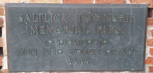 SALTLICK TOWNSHIP VETERANS MEMORIAL PARK PLAQUE