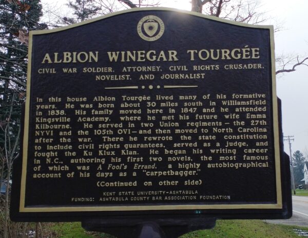 ALBION WINEGAR TOURGEE WAR MEMORIAL MARKER