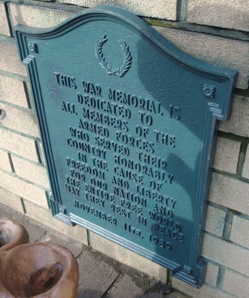 CONNEAUT, OHIO ARMED FORCES VETERANS MEMORIAL PLAQUE