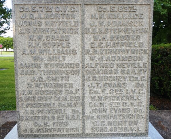 DECATUR CIVIL WAR MEMORIAL HONOR ROLL STONE D