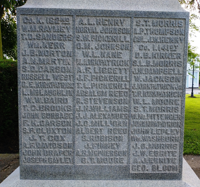 DECATUR CIVIL WAR MEMORIAL HONOR ROLL STONE B