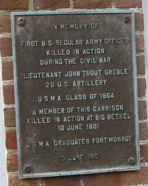 LIEUTENANT JOHN TROUT GREBLE WAR MEMORIAL PLAQUE