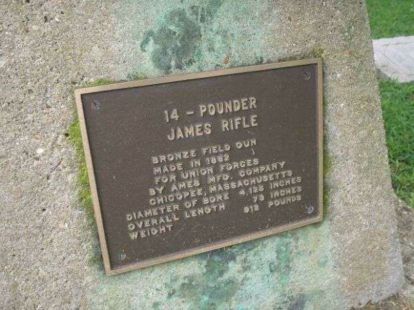 14-POUNDER JAMES RIFLE MEMORIAL CANNON PLAQUE