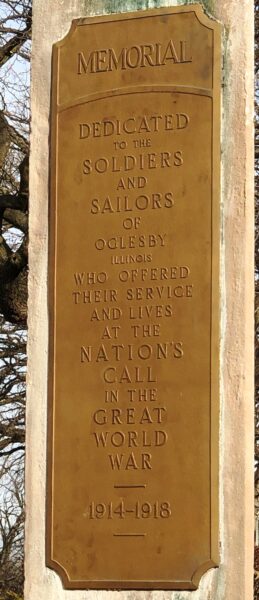 OGLESBY GREAT WAR MEMORIAL PLAQUE A