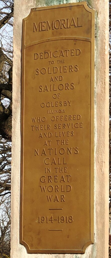 OGLESBY GREAT WAR MEMORIAL PLAQUE A