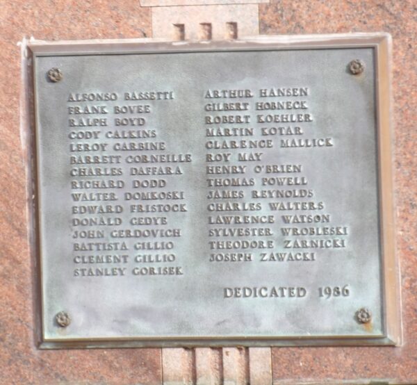 OGLESBY WAR VETERANS MEMORIAL PLAQUE