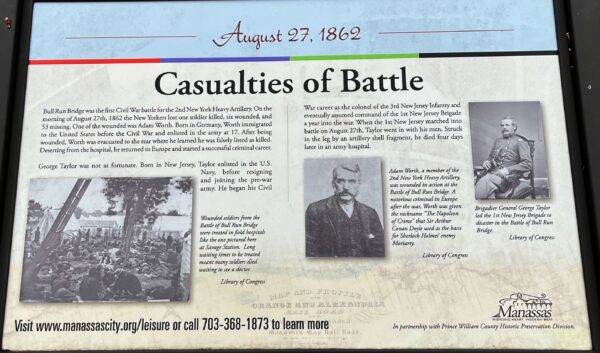 CASUALTIES OF BATTLE AUGUST 27, 1862 WAR MEMORIAL PANEL