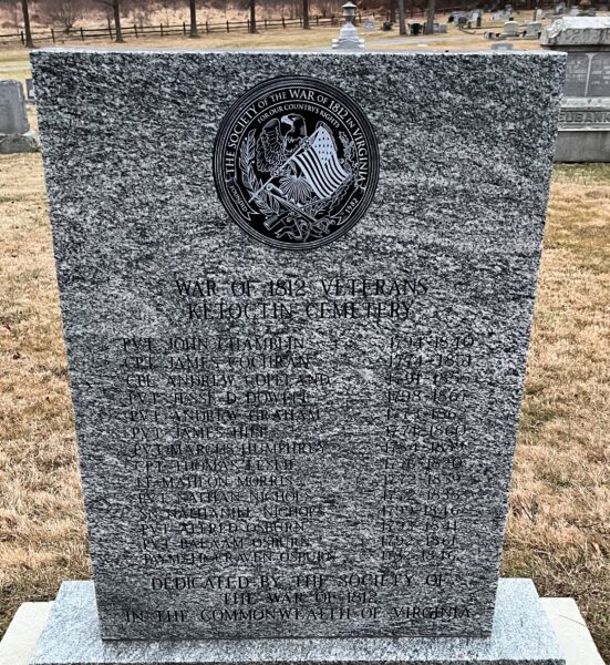 PURCELLVILLE WAR OF 1812 VETERANS MEMORIAL