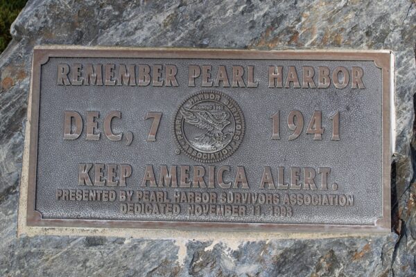 GUSTINE REMEMBER PEARL HERBOR MEMORIAL PLAQUE