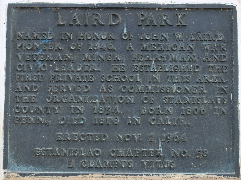 LAIRD PARK MEMORIAL PLAQUE