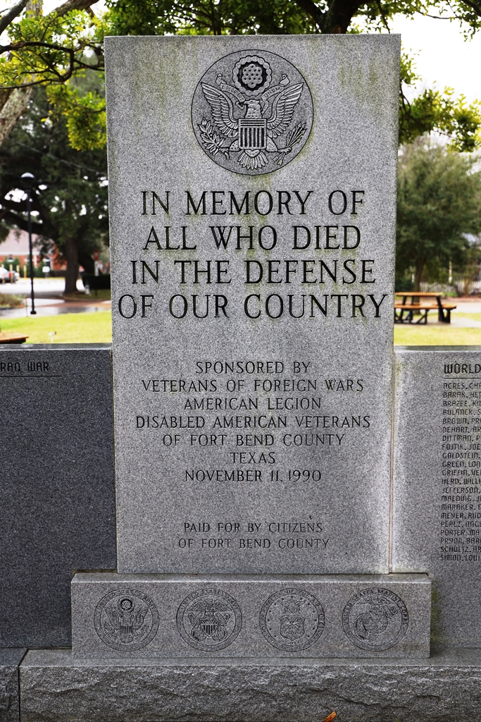 FORT BEND COUNTY SUPREME SACRIFICE WAR MEMORIAL CENTER STONE