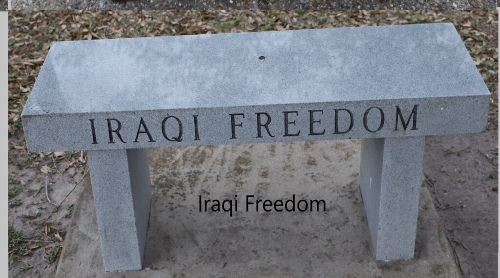 REFUGIO VETERANS MEMORIAL BENCH G