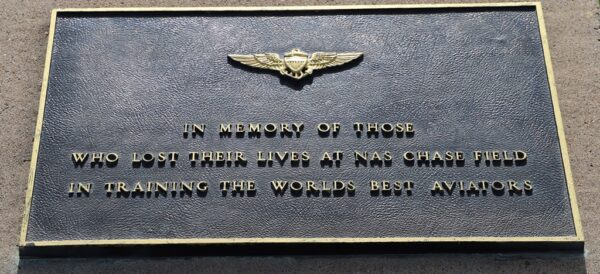 NAS CHASE FIELD SUPREME SACRIFICE MEMORIAL PLAQUE