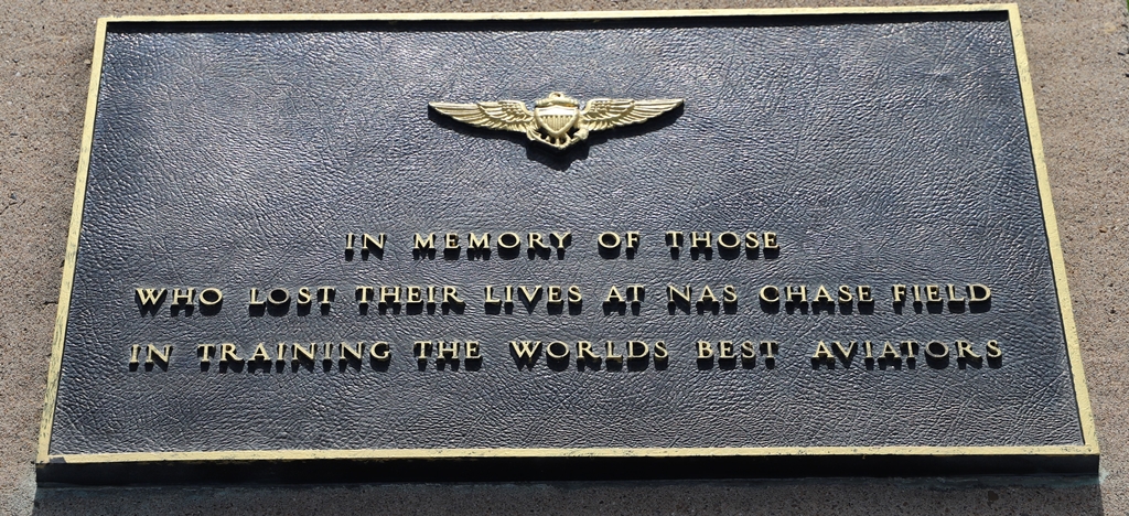 NAS CHASE FIELD SUPREME SACRIFICE MEMORIAL PLAQUE