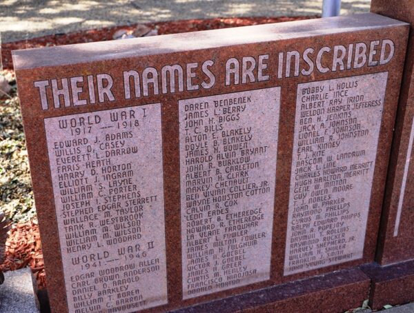 SCURRY COUNTY SUPREME SACRIFICE WAR MEMORIAL LEFT STONE