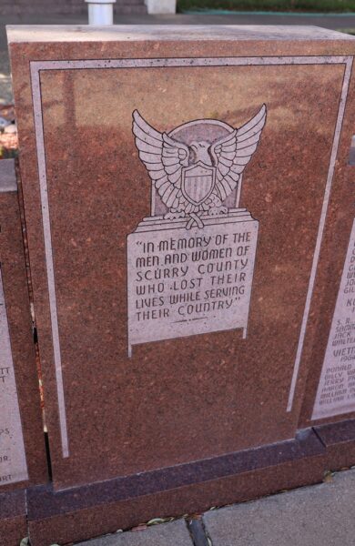 SCURRY COUNTY SUPREME SACRIFICE WAR MEMORIAL CENTER STONE