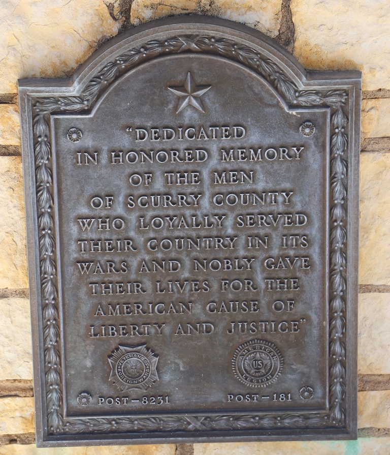 SCURRY COUNTY VETERANS MEMORIAL FLAGPOLE PLAQUE