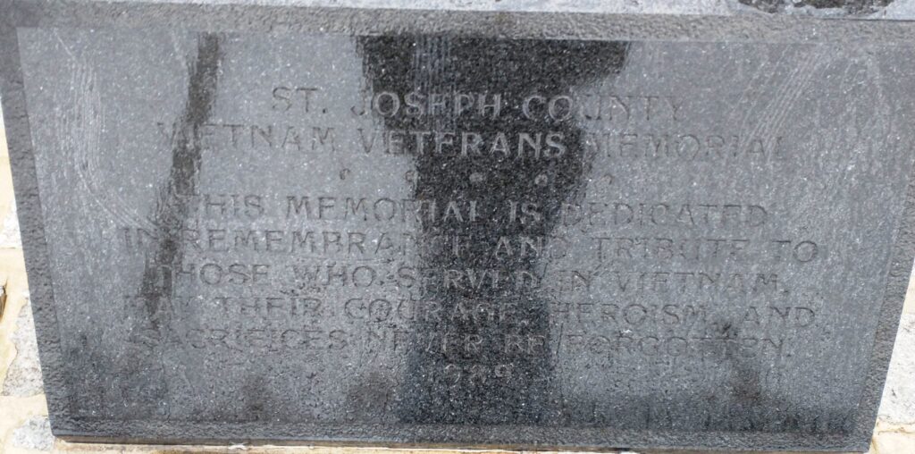 ST. JOSEPH COUNTY VIETNAM VETERANS MEMORIAL DEDICATION STONE