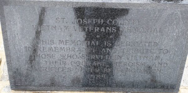 ST. JOSEPH COUNTY VIETNAM VETERANS MEMORIAL DEDICATION STONE