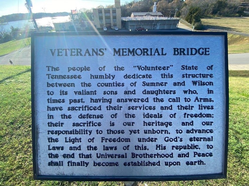 GALLATIN VETERANS’ MEMORIAL BRIDGE PLAQUE